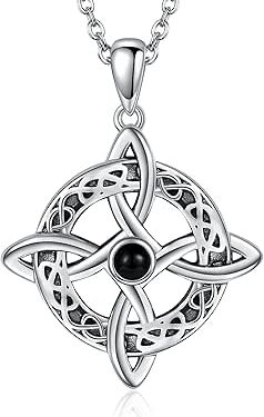 Iriische Glücksbringer Halskette mit keltischen Knoten