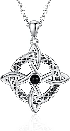 Iriische Glücksbringer Halskette mit keltischen Knoten